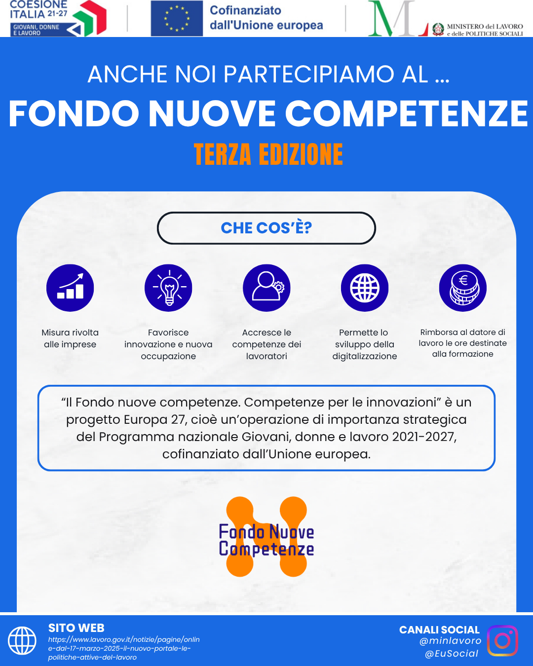 Fondo Nuove Competenze - Terza Edizione - Infografica
